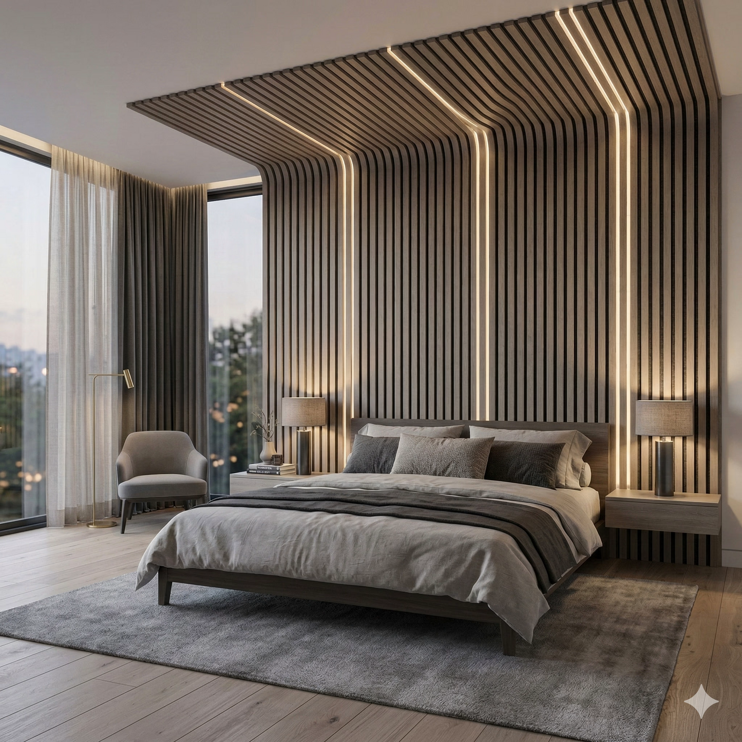 Architektonische Holz-Akustikplatte – 270 × 110 cm