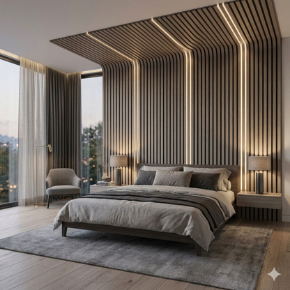 Architektonische Holz-Akustikplatte – 270 × 110 cm